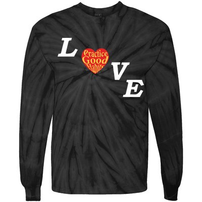 Ryan Clark Wearing Love Practice Good Habits Tie-Dye Long Sleeve Shirt