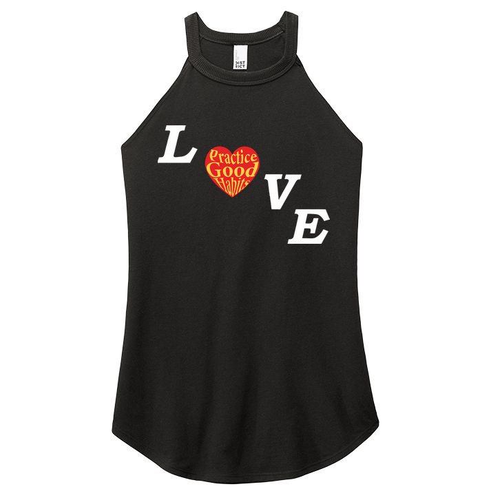 Ryan Clark Wearing Love Practice Good Habits Women's Perfect Tri Rocker Tank