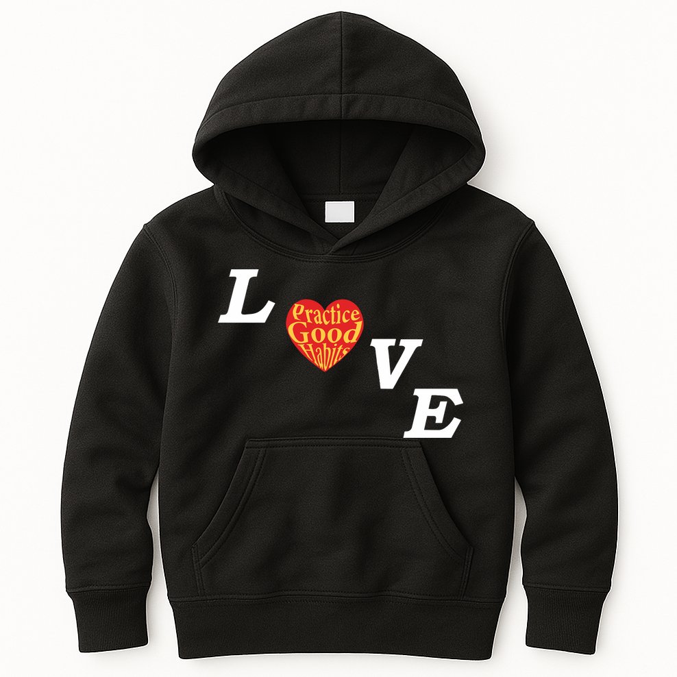 Ryan Clark Wearing Love Practice Good Habits Kids Hoodie