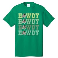 Retro Cowhide Western Howdy Happy St Patrick's Day Irish Shamrock Tall T-Shirt