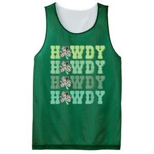 Retro Cowhide Western Howdy Happy St Patrick's Day Irish Shamrock Mesh Reversible Basketball Jersey Tank