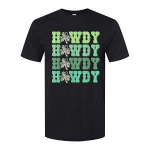 Retro Cowhide Western Howdy Happy St Patrick's Day Irish Shamrock Softstyle CVC T-Shirt