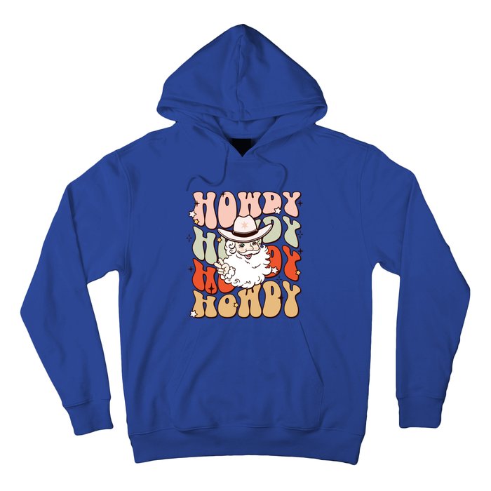 Retro Cute Western Christmas Howdy Santa Funny Xmas Costume Gift Hoodie