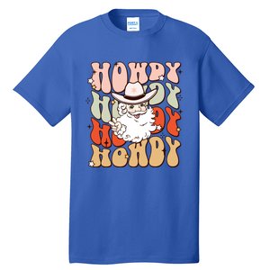 Retro Cute Western Christmas Howdy Santa Funny Xmas Costume Gift Tall T-Shirt