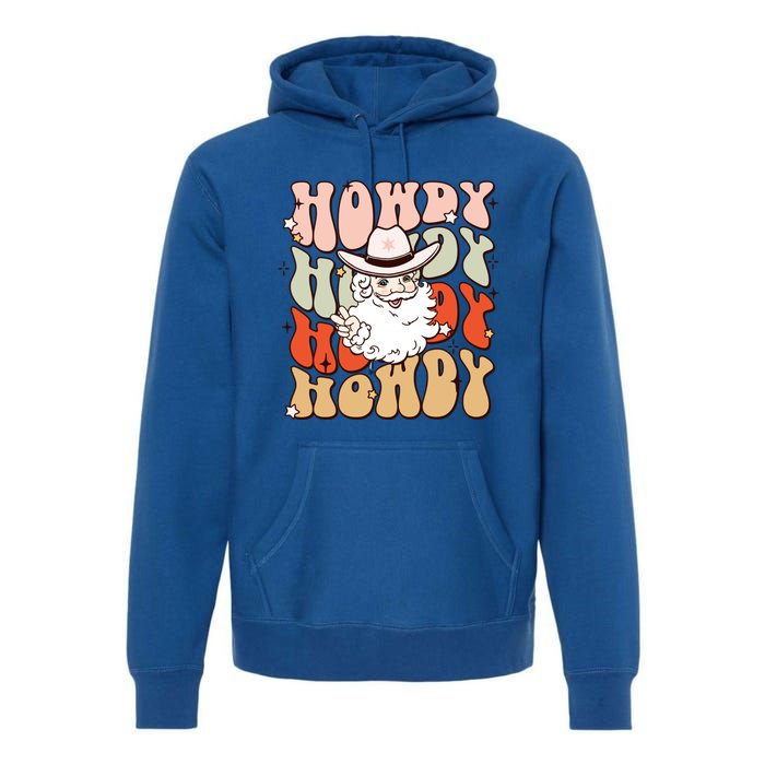 Retro Cute Western Christmas Howdy Santa Funny Xmas Costume Gift Premium Hoodie