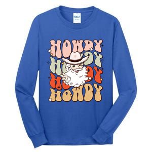 Retro Cute Western Christmas Howdy Santa Funny Xmas Costume Gift Tall Long Sleeve T-Shirt