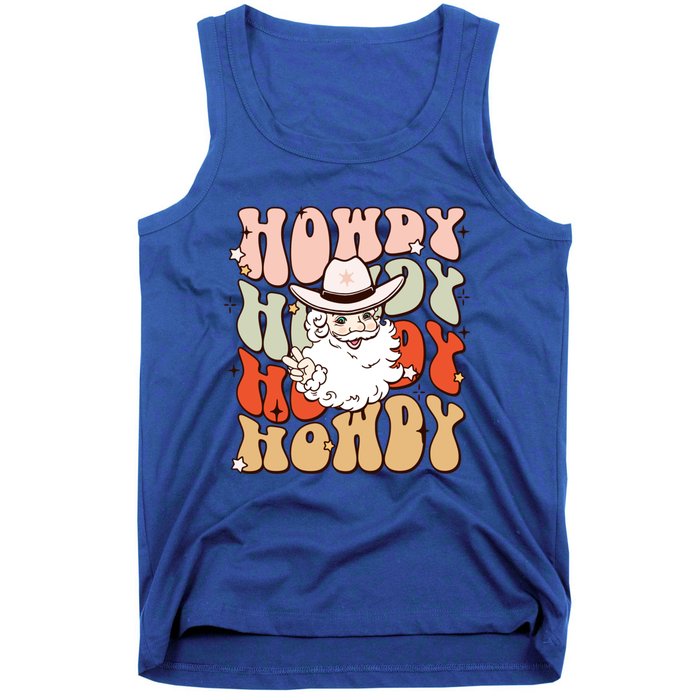 Retro Cute Western Christmas Howdy Santa Funny Xmas Costume Gift Tank Top