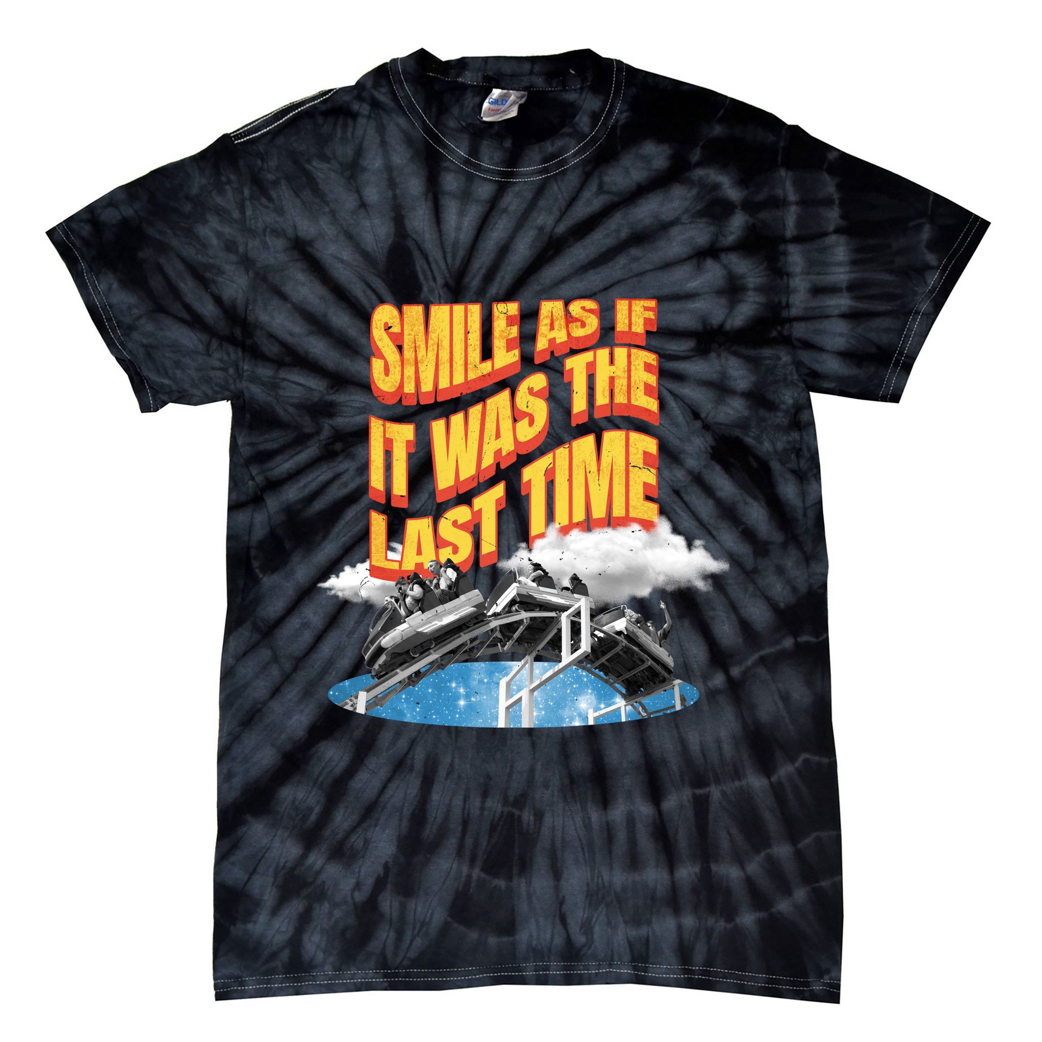 Roller Coaster Wagons In The Sky Tie-Dye T-Shirt