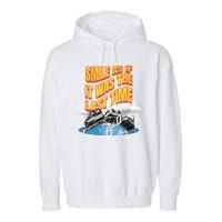 Roller Coaster Wagons In The Sky Garment-Dyed Fleece Hoodie