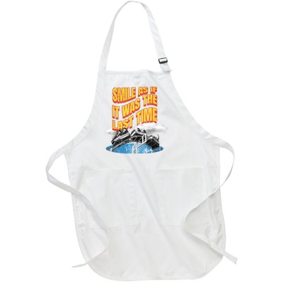 Roller Coaster Wagons In The Sky Full-Length Apron With Pockets