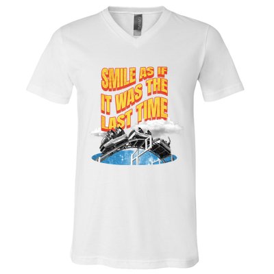 Roller Coaster Wagons In The Sky V-Neck T-Shirt