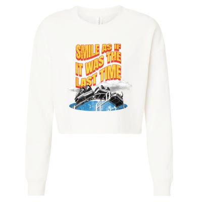 Roller Coaster Wagons In The Sky Cropped Pullover Crew