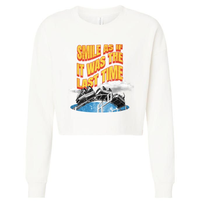 Roller Coaster Wagons In The Sky Cropped Pullover Crew