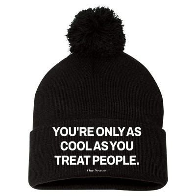 Ryan Clark Wearing YouRe Only As Cool As You Treat People Pom Pom 12in Knit Beanie