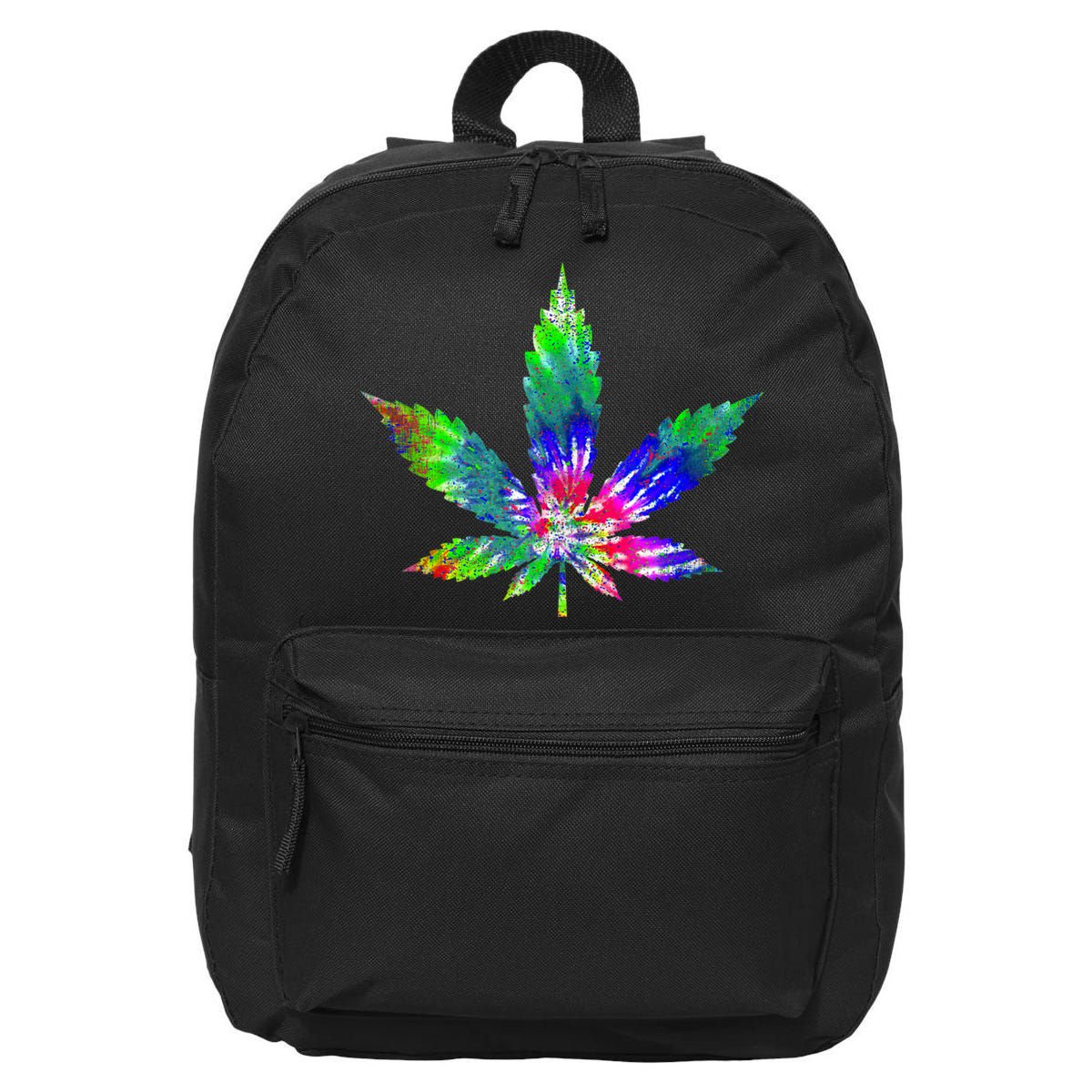 Retro Cannabis Weed Tie Dye Marijuana Smoke Weed Leaf 16 in Basic Backpack