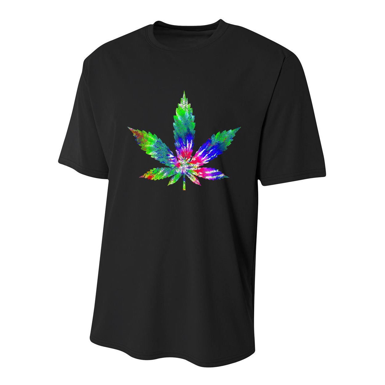 Retro Cannabis Weed Tie Dye Marijuana Smoke Weed Leaf Youth Performance Sprint T-Shirt