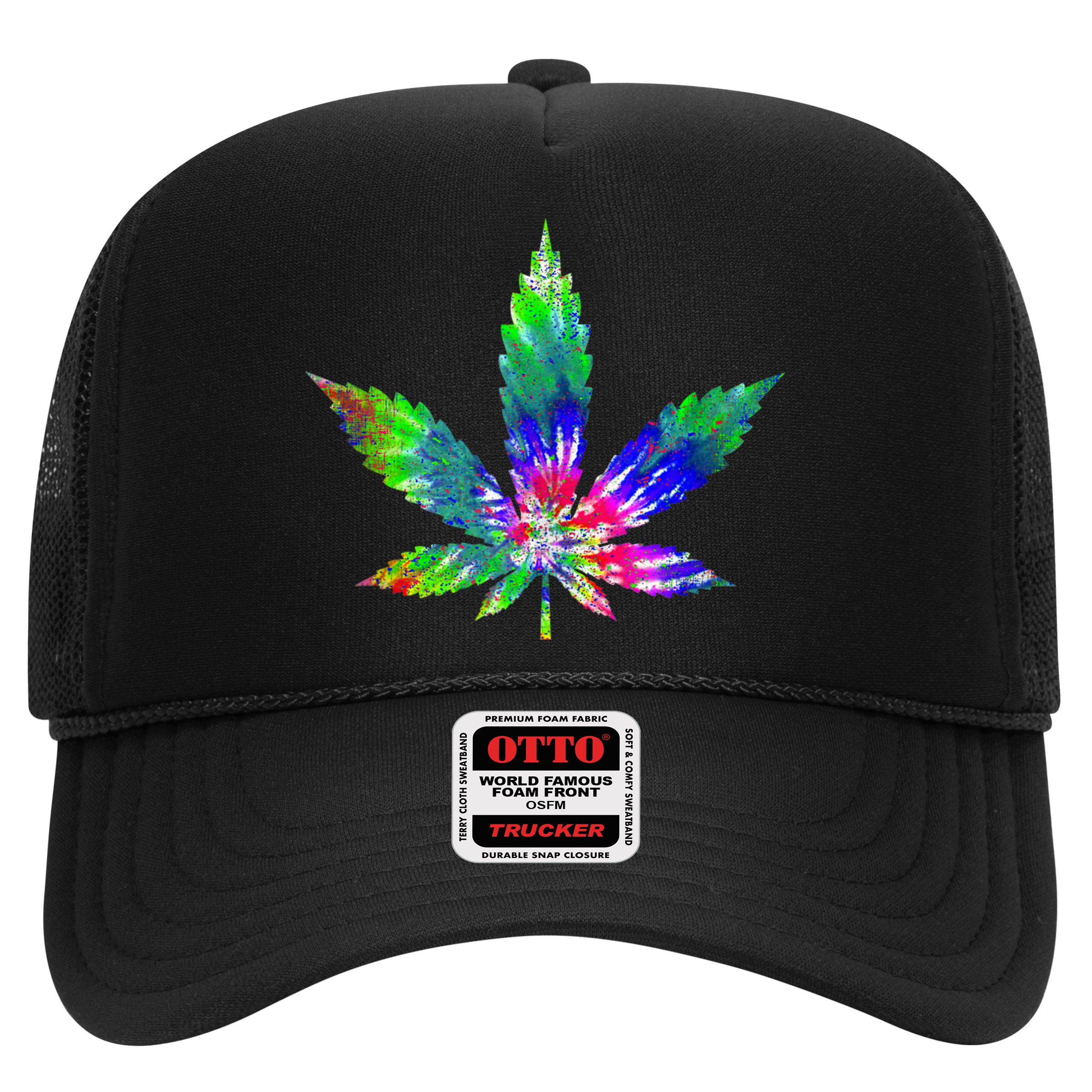 Retro Cannabis Weed Tie Dye Marijuana Smoke Weed Leaf Hat