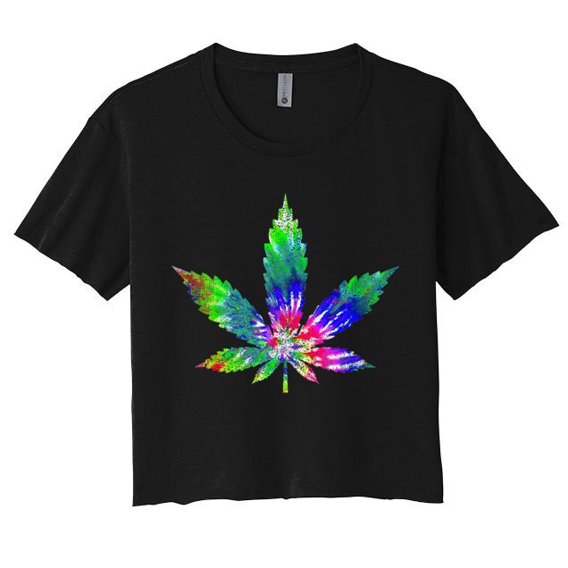 Retro Cannabis Weed Tie Dye Marijuana Smoke Weed Leaf Crop Top