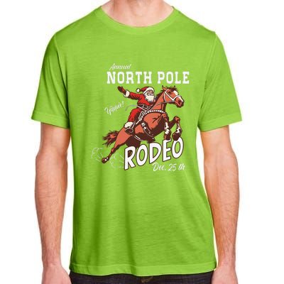 Retro Country Western Santa On Bucking Horse Christmas Adult ChromaSoft Performance T-Shirt