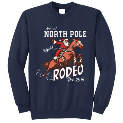 Retro Country Western Santa On Bucking Horse Christmas Sweatshirt