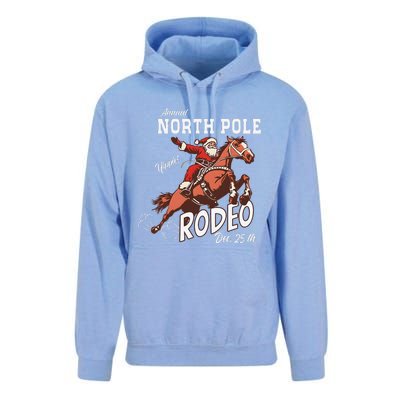 Retro Country Western Santa On Bucking Horse Christmas Unisex Surf Hoodie