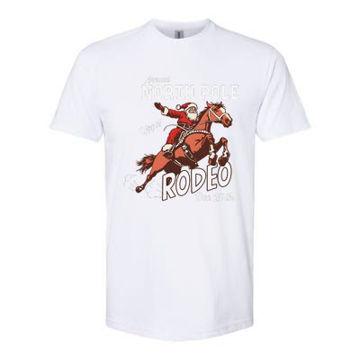 Retro Country Western Santa On Bucking Horse Christmas Softstyle® CVC T-Shirt