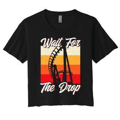 Roller Coaster Wait For The Drop Rollercoaster Women's Crop Top Tee