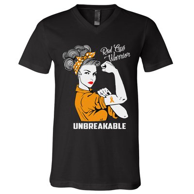 Rsd Crps Warrior Unbreakable Rsd Crps Awareness Gift V-Neck T-Shirt