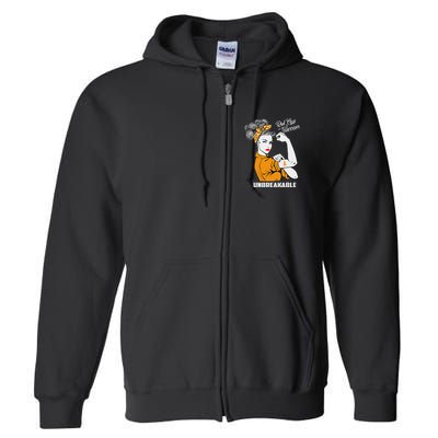 Rsd Crps Warrior Unbreakable Rsd Crps Awareness Gift Full Zip Hoodie