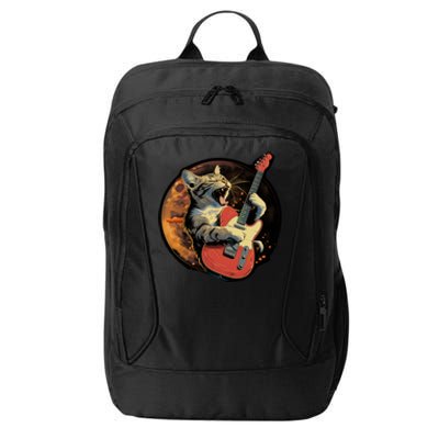 Rockstar Cat With Electric Guitar Musical Cat Love Great Gift City Backpack