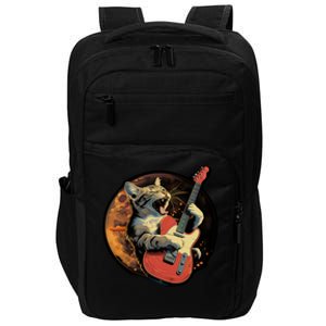 Rockstar Cat With Electric Guitar Musical Cat Love Great Gift Impact Tech Backpack