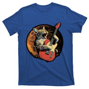 Rockstar Cat With Electric Guitar Musical Cat Love Great Gift T-Shirt