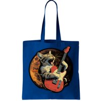 Rockstar Cat With Electric Guitar Musical Cat Love Great Gift Tote Bag