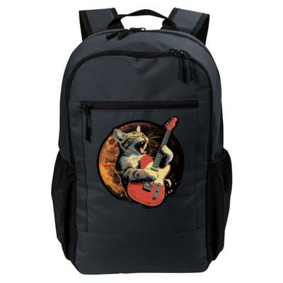 Rockstar Cat With Electric Guitar Musical Cat Love Great Gift Daily Commute Backpack