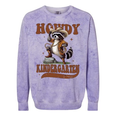 Raccoon Cowboy Western Back To School Colorblast Crewneck Sweatshirt