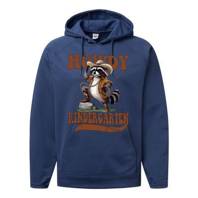 Raccoon Cowboy Western Back To School Performance Fleece Hoodie