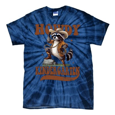 Raccoon Cowboy Western Back To School Tie-Dye T-Shirt