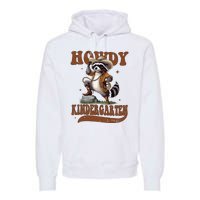 Raccoon Cowboy Western Back To School Premium Hoodie