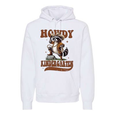 Raccoon Cowboy Western Back To School Premium Hoodie