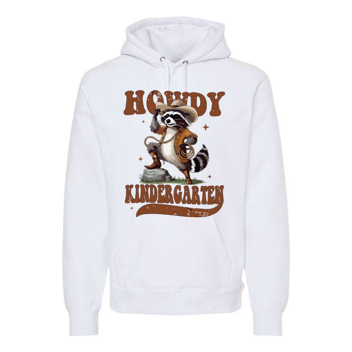 Raccoon Cowboy Western Back To School Premium Hoodie