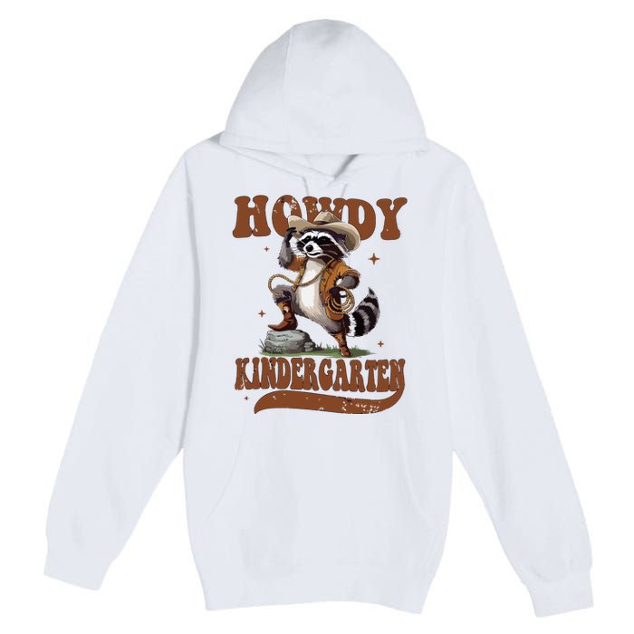 Raccoon Cowboy Western Back To School Premium Pullover Hoodie