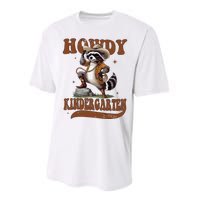 Raccoon Cowboy Western Back To School Performance Sprint T-Shirt