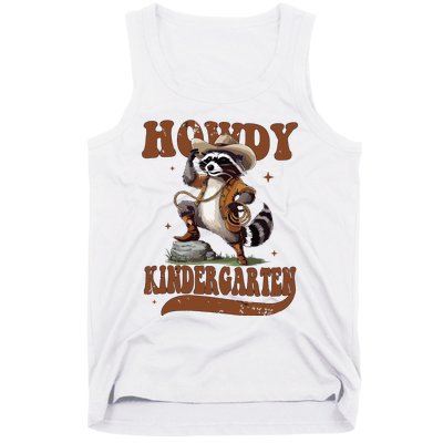 Raccoon Cowboy Western Back To School Tank Top