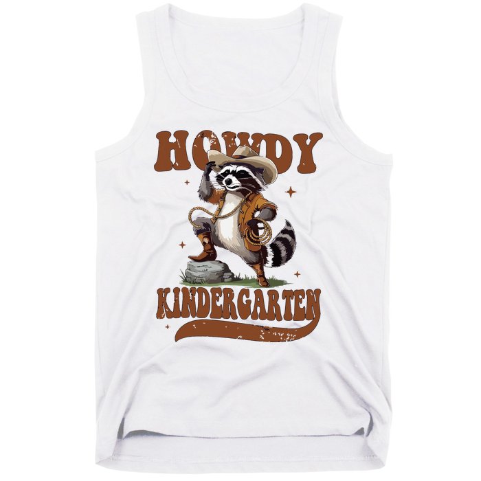 Raccoon Cowboy Western Back To School Tank Top