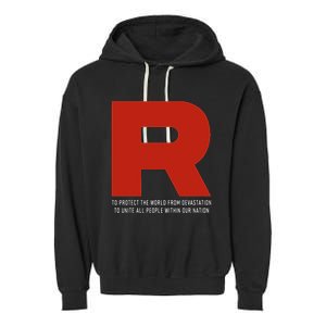 R Costume With Motto Go Poke Video Game Monster Garment-Dyed Fleece Hoodie