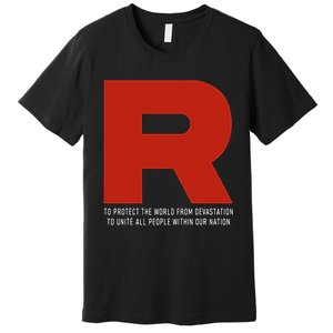 R Costume With Motto Go Poke Video Game Monster Premium T-Shirt