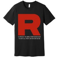 R Costume With Motto Go Poke Video Game Monster Premium T-Shirt