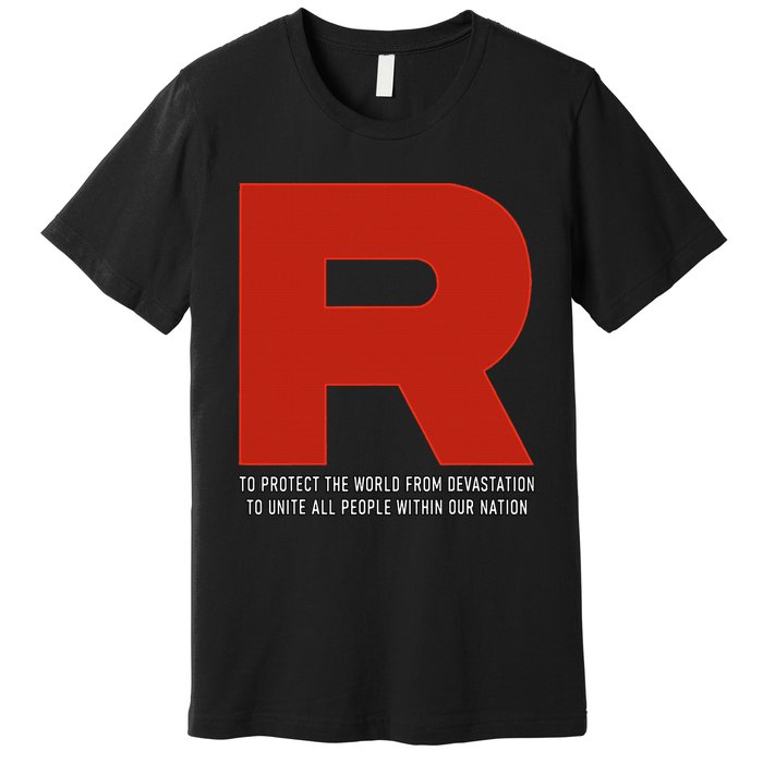 R Costume With Motto Go Poke Video Game Monster Premium T-Shirt