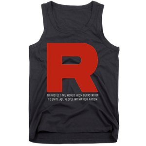 R Costume With Motto Go Poke Video Game Monster Tank Top