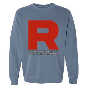 R Costume With Motto Go Poke Video Game Monster Garment-Dyed Sweatshirt